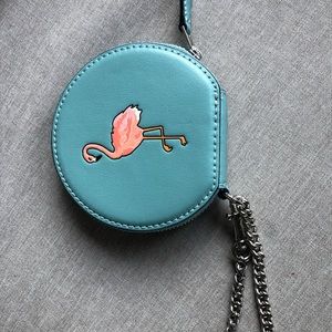 Coach Flamingo coin purse with chain